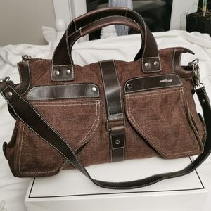 Matt & Nat Canvas and Leather Hobo Zip Bag